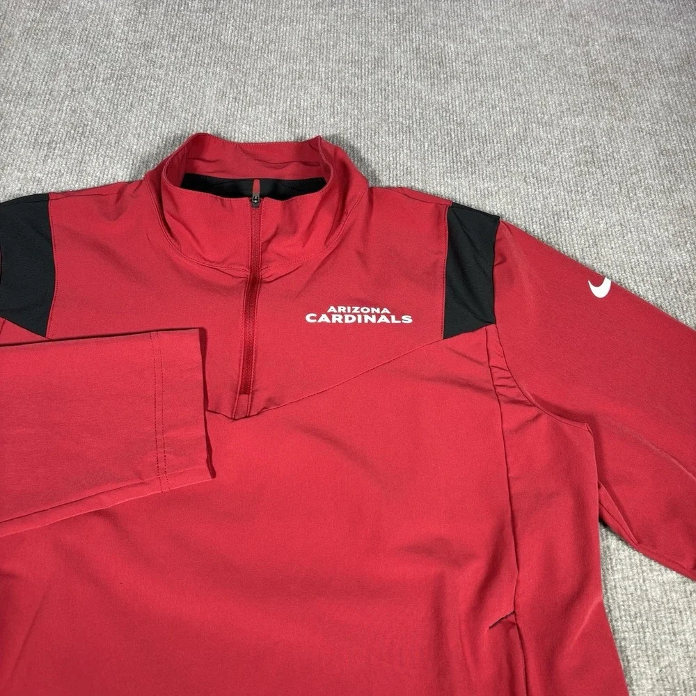 Nike Arizona Cardinals 1/4 Zip Pullover Mens M Red Logo Performance NFL On Field
